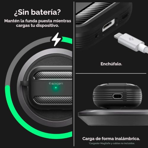 Miniatura 5 de Spigen Funda Rugged Armor Compatible Con Airpods Pro 2 Generación 2023 2022 - Negro Mate