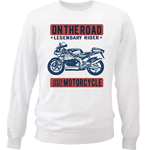 Teesandengines Men's Aprilia RS 125 on The Road Rider White Sweatshirt Size XLarge