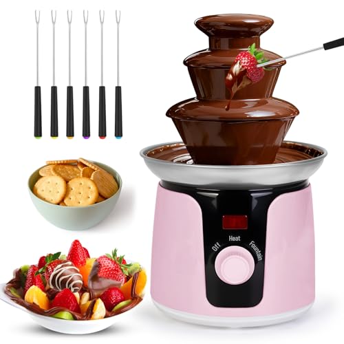3 Tier Electric Chocolate Fountain Machine with 6 Forks