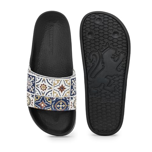 Image of Red Tape Womens Sliders in Slate Blue | Casual Pool Sliders | SLATE BLUE | 3 UK
