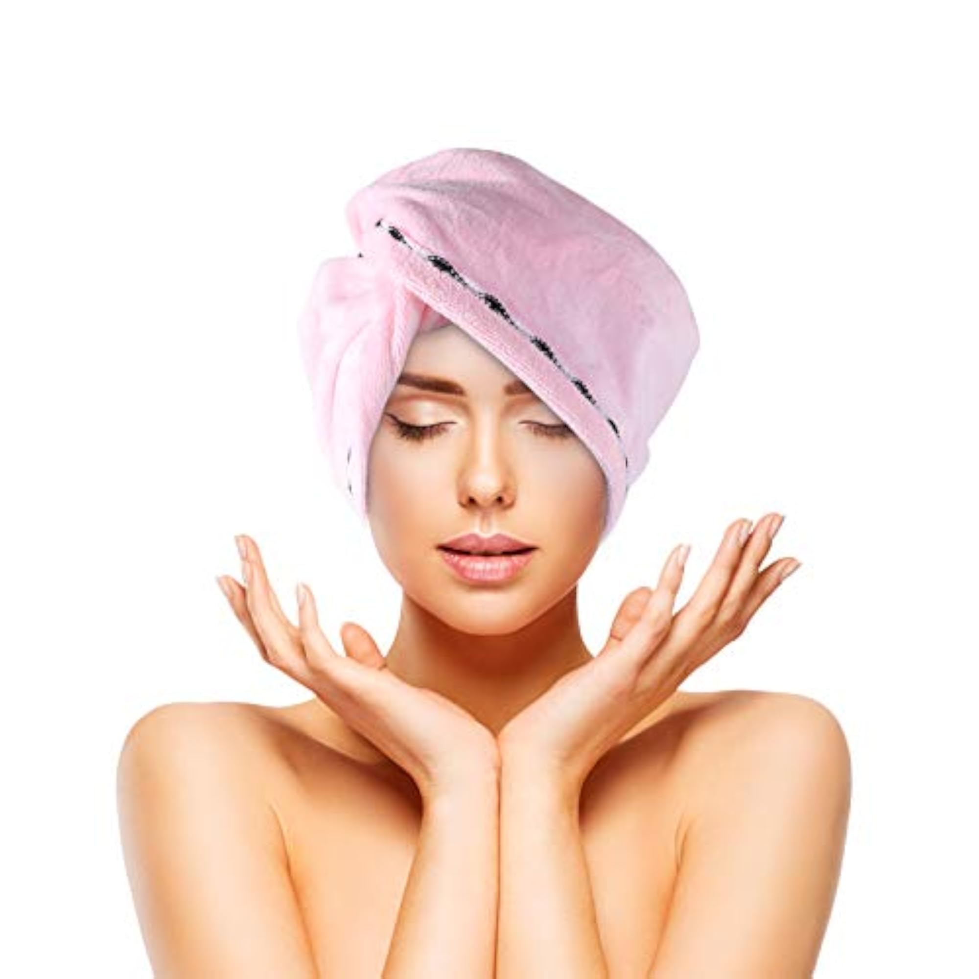 2pcs Microfiber Shower Caps for Hair Drying, Towel Wraps