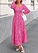 KIRUNDO Wedding Guest Dresses for Women Spring 2026 Long Sleeve Smocked Floral Flowy A Line Boho Maxi Dress Fashion Clothing (Rose Red, Medium)