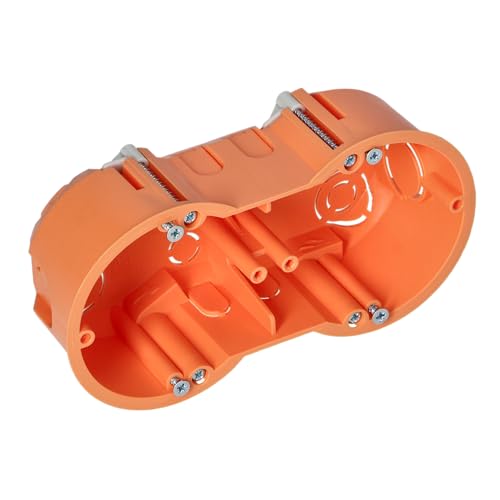 Miratic Scatola da Incasso Piatta per Prese e Interruttori - Foro di Montaggio Ø60 mm Viti Incluse - Scatola Derivazione Cartongesso (doppia)