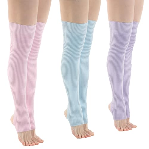 Image of Leg Warmers & Socks for Women's Dance & Yoga - Open Toe & Heel - Eighty's 80s Ribbed Party & Sports Socks