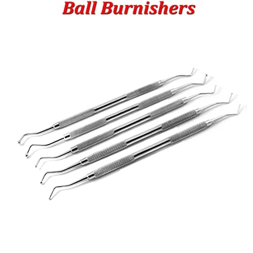 Medspo Professional Dental Probes Composite Filling Plugger | William Who | Explorer Root Pulp Canal Spreader Scaler | Mouth Mirror Tartar Remover | Instruments (Ball Burnishers (706,707,708,709,710)) #TOP1