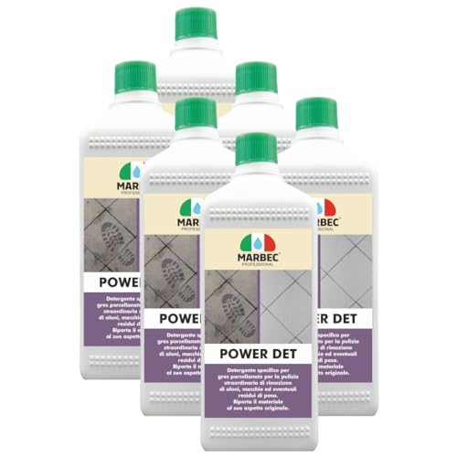 Marbec Power Det 1Ltx6Pz Detergente Intensivo Per La Pulizia Smacchiante Dei Pavimenti In Gres Porcellanato. Rimuove Patine, Aloni, Macchie Persistent