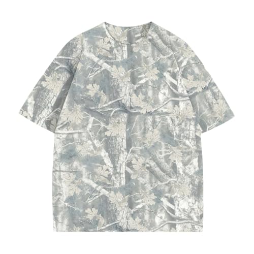 T-shirt surdimensionné camouflage Y2k feuille d'érable homme femme L