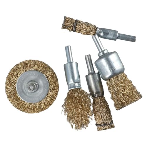Image of 9Pcs Wire Brush Wheel Cup Brush Set,Wire Wheel Brush Set with 1 /4-Inch Shank,Coated Wire Drill Brush Set for Iron Rust Removal, Corrosion and Scrub Surfaces