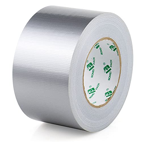 BOMEI PACK [50m x 75mm ] Panzertape - Gewebeband Silber - wasserfest Klebeband zum Reparieren Befestigen Bündeln Verstärken und Abdichten Panzerband