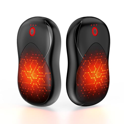 Riscaldatore a mano ricaricabile, 2 scaldabagno riutilizzabile, nero Ricarica USB - Riscaldamento Istantaneo 3s, Temperatura Regolabile 40-55°C
