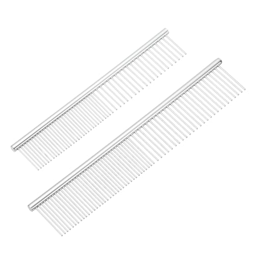 PETAXCELL Dog Cat Comb, Pet Combs Stainless Steel Teeth with