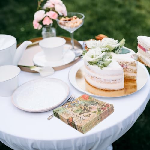 Servilletas decorativas de mariposas con 20 hojas de pulpa de madera para cumpleaños 6