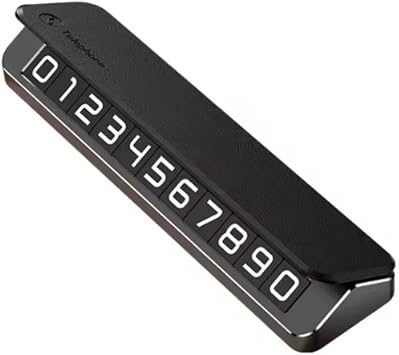 Concealable Aluminum Car Parking Phone Numbering Temporary Parking Numbering Plate Holder with Coofbe Leather Cover