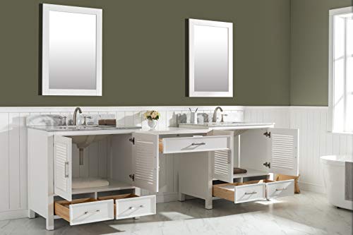 Design Element Es-102Mc-Wt Estate 102" Double Sink Bathroom Vanity Modular Set In White #TOP4