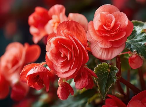 3 Begonia Flower Bulbs for Planting - Colorful Huge, Soft