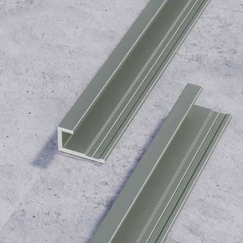 WJYWX End Profile, Tile Edge Protection Profile 90cm 3 Pieces C-shape Profile Aluminium Anodized Stair Nosing Profile Edging Profile Optimal For Interior Fittings(Gunmetal Gray,9.5mmx0.9m)