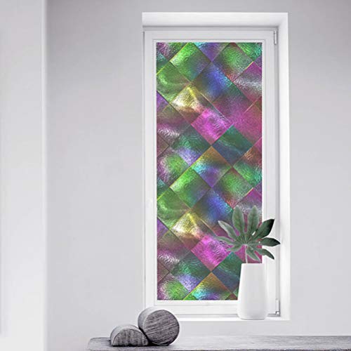 FAVOMOTO Janela Criativa Filme de Privacidade Colorido Janela Adesiva Vinil Decorativo Adesivo de Ja