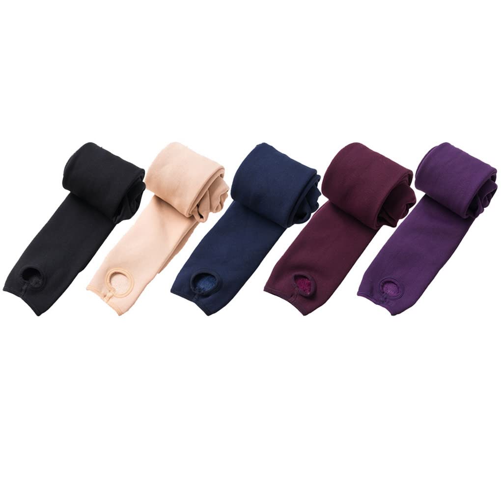 5 paia Collant foderati in pile collant termici leggings donna autunno e inverno Stirrup tights stirrup collant donna Leggings sottili staffa calze 190g collant per donne