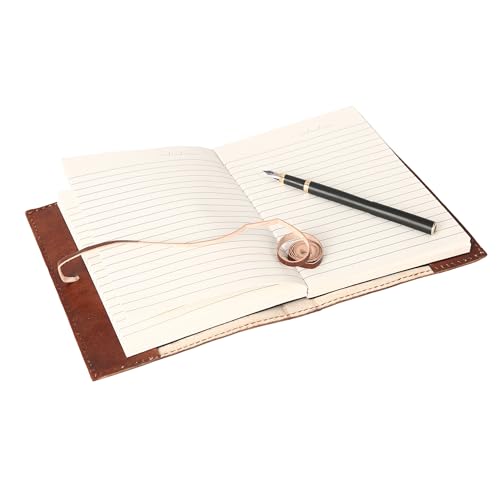 Leather Journal in Brown 8x6 Refillable Lined Paper Tree of Life Handmade writing Notebook Diary Leather Bound Daily Notepad for women and men Writing pad for Artist Sketch by Komal's Passion Leather - Image 5