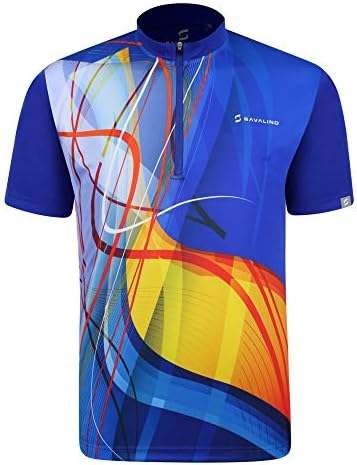SAVALINO Bowling Jersey - Sublimation Bowling Shirts for Men, Quick Dry Shirts for Men, Bowling Jerseys for Men, XL, Blue