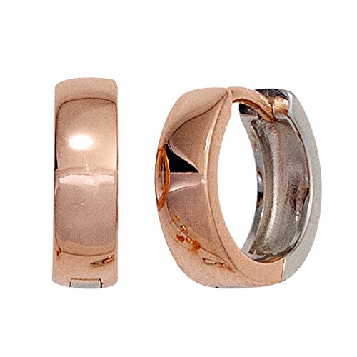 Jobo Damen-Creolen aus 925 Sterling Silber Bicolor vergoldet