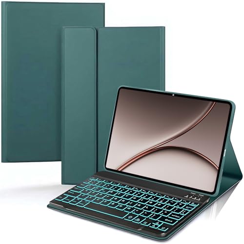 Image of ProElite Keyboard case for OnePlus Pad 4 13.2 inch 2026, Magnetic Detachable Wireless Bluetooth Keyboard for OnePlus Pad 4 13.2 inch 2026 [Built-in 7-Colors Backlit], Dark Green