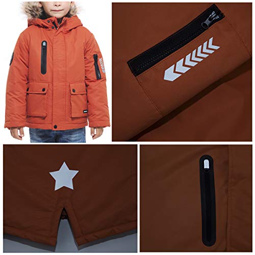Rokka&Rolla Boys' Warm Parka Jacket Sherpa Fleece Lined Winter Snow Coat #TOP5