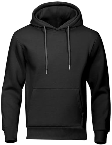 CSHE Hoodie Herren Oversize Sweatshirt Casual Pullover Hoody mit Kapuze Männer Einfarbig Kapuzenpullover Frühling und Herbst Oberteil Longsleeve Regular Fit Hooded Y2k Pulli