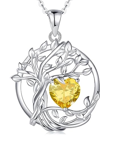 FANCIME Tree of life November Birthstone Necklace for Women Sterling ...