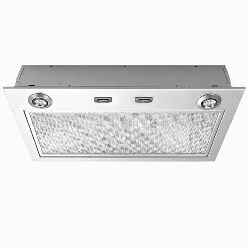 PM300SS 300 CFM Under Cabinet Range Hood Insert, 21 inch, Stainless Steel, with Dual Speed Exhaust Fan and Bright Lighting Kit,High-efficiency removal of grease odors