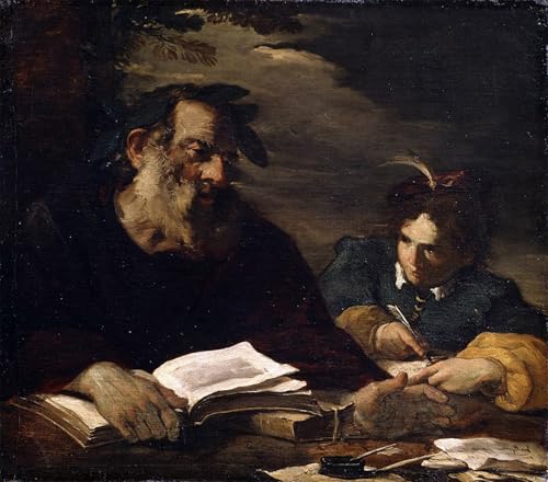 Tableau Homère dictant ses poèmes Pier Francesco Mola - Impression d'art vintage 60x90cm