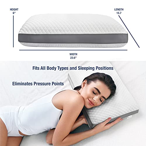 Perfect Cloud The Perfect Pillow Dual Temperature Memory Foam Pillow With Adjustable/Removable Layers For Back, Stomach, & Side Sleepers - Luxury Custom Loft Bed Pillow For Sleeping - Standard #TOP3