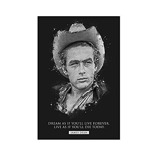 James Dean Posters - Lienzo decorativo con cita motivacional, para decoración de dormitorio, oficina, dormitorio, decoración, regalos, 60 x 90 cm