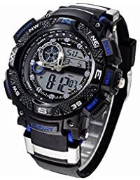Sinyulin Casual Fashion Sport G Style Shock Blue LED Watch Unisex Digital Wristwatches