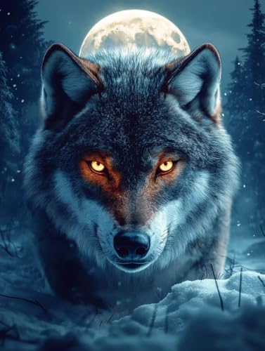 Broderie Diamant Lune et Animal : Votre Instant de Détente Créative en Famille à la Maison