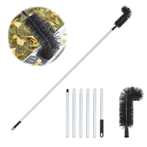 Gutter Cleaning Tools from The Ground - Extendable Gutter Cleaner with Aluminum Pole for Easy Leaf and Debris Removal from The Ground (Black)