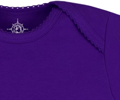 Creative Knitwear College Baby Picot Bodysuit Dress - LSU Tigers LSU + Tiger Eye Logo - Purple - 3-6 Months