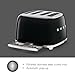 Smeg 50's Style Retro Aesthetic 4 Slice Toaster 6 Presets Extra Wide Slots Black TSF03BLUS