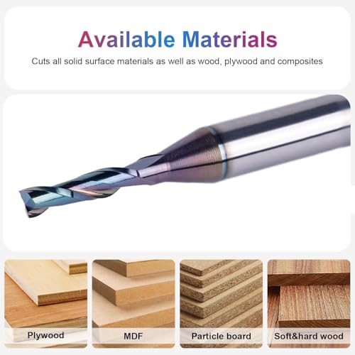 SpeTool Spiralnutfräser 8mm Schaft Upcut 4mm Schnittdurchmesser 20mm Schnittlänge CNC Fräser für Oberfräse Spiralfräser mit TAC Beschichtung Nutfräser 2 Flöten VHM Schaftfräser Holzfräser