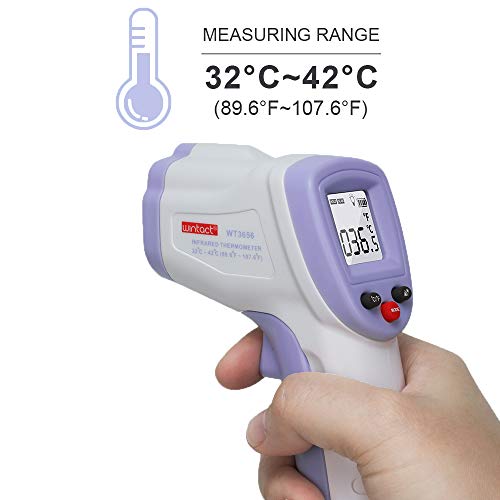 Homgrace Termómetro digital infrarrojo, termómetro sin contacto, termómetro digital para fiebre, mediciones de temperatura a través de la frente para bebés, niños y adultos