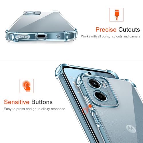 Image of Lustree Back Cover Transparent Case Compatible with Motorola Edge 40 | Clear + TPU Case with 4 Corner Air Cushion Protection & Camera Protection | Slim& Stylus Cover
