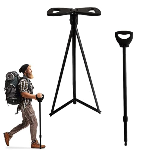 Bastón portátil 2 en 1, altura ajustable con asiento, asiento plegable para personas mayores y exteriores, soporta hasta 150 kg, incluye cojín y bolsa de transporte Bastón portátil 2 en 1, altura ajustable con asiento, asiento plegable para personas mayores y exteriores, soporta hasta 150 kg, incluye cojín y bolsa de transporte