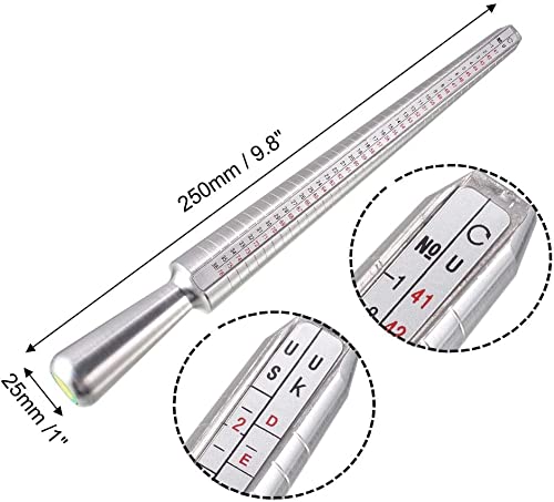 Misuratore Anelli UK In Alluminio - Doppia Misura Per Donne E Uomini | Kit Per Gioielli Con Marcature Chiare - Foto 8
