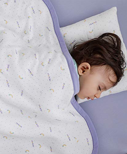 Image of Mi Arcus Premium Knitted Printed Ultra-Soft Blanket for Baby Boys Girls 0-12 Months, 100x85 cm - White