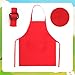 Kyson Kids Chef Costume Kit-5 Pcs Eyeglasses,Fake Mustache,Bowtie,Red Apron,Cane-Fast Food Themed Party Halloween Dress Up (Set A(6 Pcs))