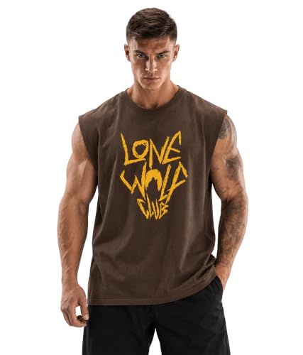 Image of SHODOX Men's 100% Cotton Tank Top | Round Neck Sleeveless Gym Vest | Loose Fit Casual Sportswear T-Shirt | Breathable & Lightweight Fitness Wear for Workout & Active Wear