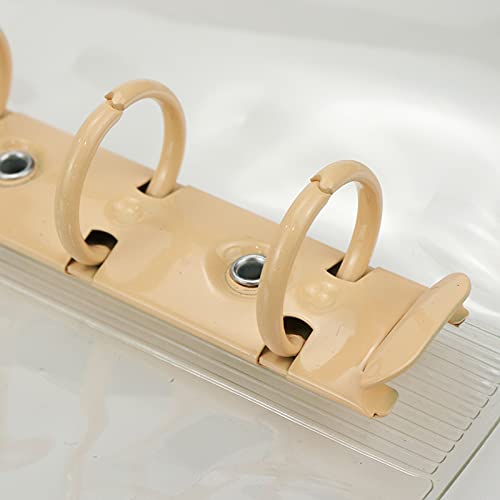 Quluxe 2 Pcs Mini Transparent 3-Ring Binder Covers Clear Soft Pvc Notebook Round Ring Binder Cover Protector Snap Button Closure Loose Leaf Folder (Orange+Purple) #TOP3