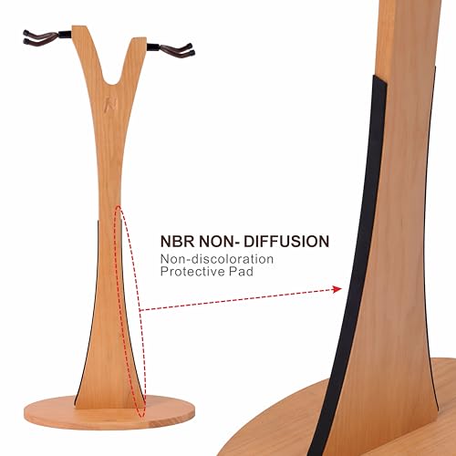 Nefelibata Wooden Guitar Stand, Handmade German Ash Solid Y-shaped Wood Racks Floor Holds 2 Guitars, for Acoustic guitars, Classical guitars, Banjos, Mandolins(Log) by Nefelibata - Image 4