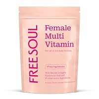 Womens Multivitamins & Minerals with Marine Collagen & Hyaluronic Acid | 27 Essential Vitamins, Minerals, & Botanicals | Gluten-Free & No Synthetic Fillers or Binders | 60 Tablets | Free Soul