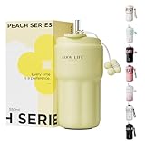 GOOM 18oz Spill Proof Tumbler with Lid and Straw, 18/10 Stainless Steel Insulated Water Bottle with Flip Lid and Straw Mouth Rotary Lock, 6-Layer Wall Insulated Coffee Tumbler - Yellow